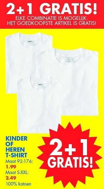 Promoties Kinder of heren t-shirt - Huismerk - Zeeman  - Geldig van 01/09/2012 tot 15/09/2012 bij Zeeman