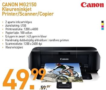 Promoties Canon mg2150 kleureninkjet - Canon - Geldig van 01/09/2012 tot 30/09/2012 bij CBM ICT Solutions