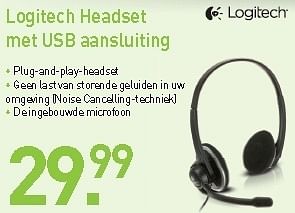 Promoties Logitech headset met usb aansluiting - Logitech - Geldig van 01/09/2012 tot 30/09/2012 bij CBM ICT Solutions