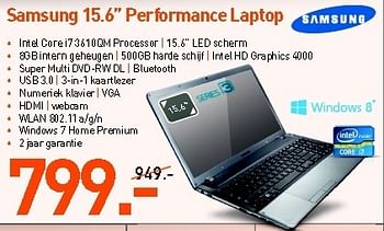 Promotions Samsung 15.6 performance laptop - Samsung - Valide de 03/09/2012 à 30/09/2012 chez VCD