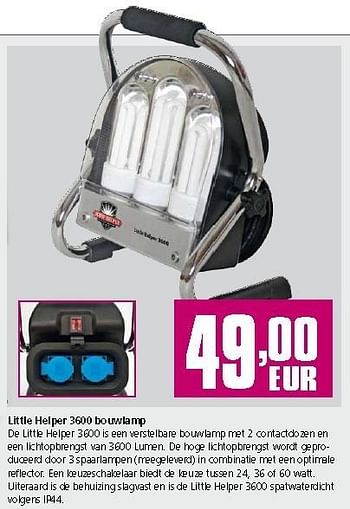 Promoties Little helper 3600 bouwlamp - Huismerk - Bouwpunt - Geldig van 03/09/2012 tot 31/10/2012 bij BouwPunt