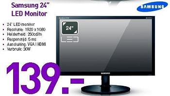 Promotions Samsung 24 led monitor - Samsung - Valide de 03/09/2012 à 30/09/2012 chez VCD