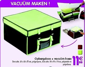 Promotions Opbergdoos + vacuüm hoes - Produit maison - Gifi - Valide de 04/09/2012 à 12/09/2012 chez Gifi