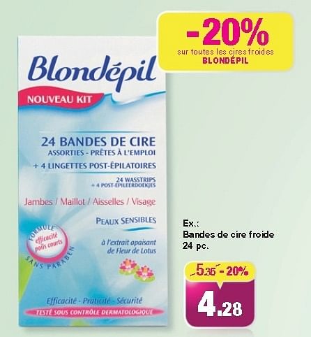 Blondepil Bandes De Cire Froide - En Promotion Chez DI