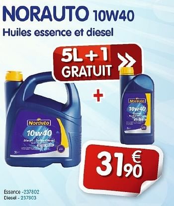 Promotions Huiles essence et diesel - Norauto - Valide de 10/09/2012 à 09/10/2012 chez Auto 5