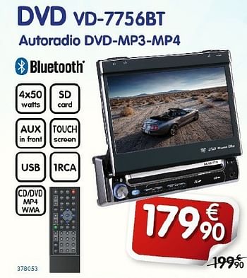 Promotions Autoradio dvd-mp3-mp4 vd-7756bt - Norauto - Valide de 10/09/2012 à 09/10/2012 chez Auto 5