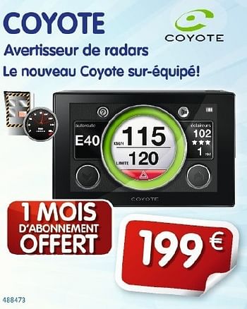 Promotions Avertisseur de radars - Coyote - Valide de 10/09/2012 à 09/10/2012 chez Auto 5