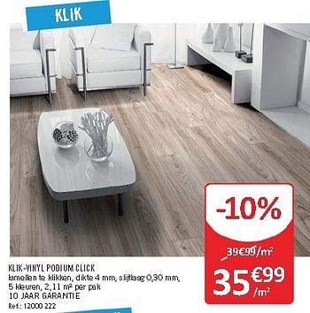 Promotions Klik- vinyl podium click - Produit maison - Home Market - Valide de 10/09/2012 à 06/10/2012 chez Home Market