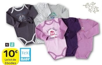 Promotion Carrefour Le Lot De 3 Bodies Tex Baby Bebe Et Grossesse Valide Jusqua 4 Promobutler