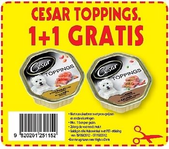 Promoties Cesar toppings. - Cesar - Geldig van 19/09/2012 tot 07/10/2012 bij Hubo