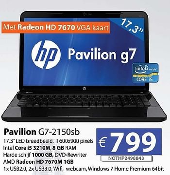 Promoties Hp radion g7- 2150sb - HP - Geldig van 24/09/2012 tot 26/10/2012 bij Compudeals