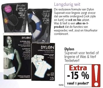 Tarief Kenia Wees tevreden Dylon Dylon superwit voor textiel of lingerie of was + verf textielverf -  Promotie bij Colruyt