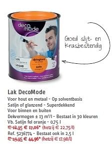 Promoties Lak decomode - DecoMode - Geldig van 26/09/2012 tot 22/10/2012 bij Brico