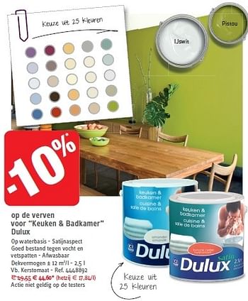 Promoties Verven voor keuken + badkamer dulux - Dulux - Geldig van 26/09/2012 tot 22/10/2012 bij Brico