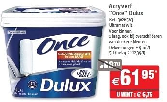 Promoties Acrylverf once dulux - Dulux - Geldig van 26/09/2012 tot 22/10/2012 bij Brico