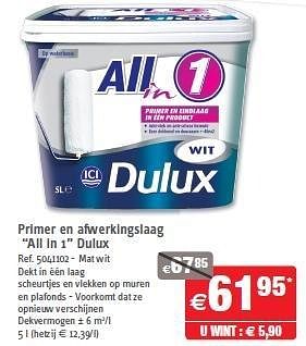 Promoties Primer en afwerkingslaag all in 1 dulux - Dulux - Geldig van 26/09/2012 tot 22/10/2012 bij Brico