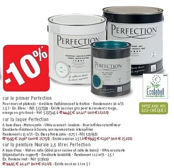 Promotions Sur le primer perfection - Produit maison - Brico - Valide de 26/09/2012 à 22/10/2012 chez Brico