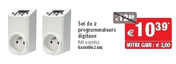 Promotions Set de 2 programmateurs digitaux - Produit maison - Brico - Valide de 26/09/2012 à 22/10/2012 chez Brico
