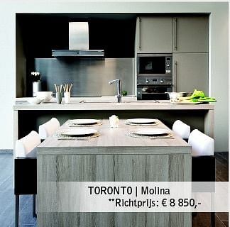 Promotions Toronto molina - Produit maison - Cuisines Dovy - Valide de 01/10/2012 à 31/10/2012 chez Cuisines Dovy