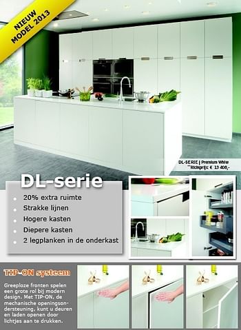 Promoties Dl-serie - premium white - Huismerk - Dovy Keukens - Geldig van 01/10/2012 tot 31/10/2012 bij Dovy Keukens