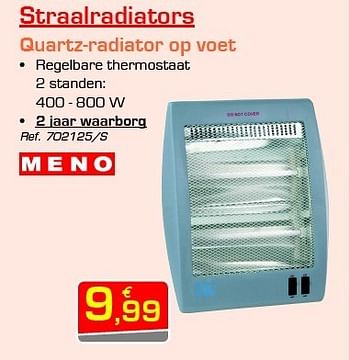 Promoties Quartz-radiator op voet - Huismerk - Group Meno  - Geldig van 01/10/2012 tot 27/10/2012 bij Group Meno