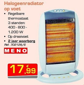 Promoties Halogeenradiator op voet - Huismerk - Group Meno  - Geldig van 01/10/2012 tot 27/10/2012 bij Group Meno