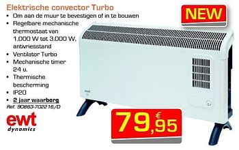 Promoties Elektrische convector turbo - Ewt - Geldig van 01/10/2012 tot 27/10/2012 bij Group Meno