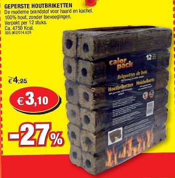 Promoties Geperste houtbriketten - Huismerk - Hubo  - Geldig van 03/10/2012 tot 14/10/2012 bij Hubo