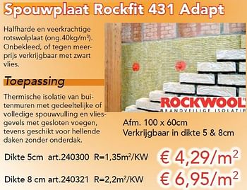 Promoties Spouwplaat rockfit 431 adapt - Rockwool - Geldig van 03/10/2012 tot 28/10/2012 bij Woodtex