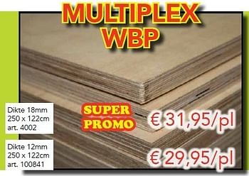 Promoties Multiplex wbp - Huismerk - Woodtex - Geldig van 03/10/2012 tot 28/10/2012 bij Woodtex