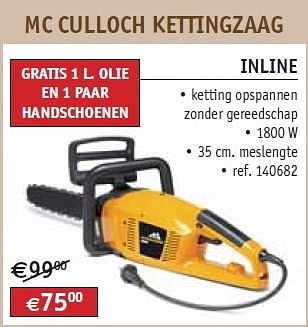 Promoties Mc culloch kettingzaag - Mc Culloch - Geldig van 08/10/2012 tot 31/10/2012 bij Bouwcenter Frans Vlaeminck