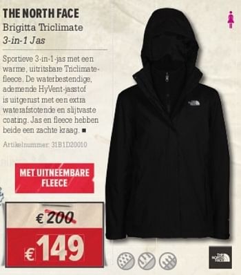 Promotions The north face brigitta triclimate 3-in-1 jas - The North Face - Valide de 10/10/2012 à 28/10/2012 chez A.S.Adventure
