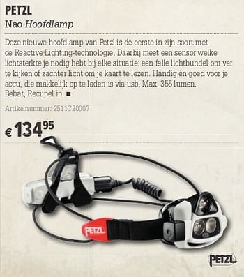 Promoties Petzl nao hoofdlamp - PETZL - Geldig van 10/10/2012 tot 28/10/2012 bij A.S.Adventure