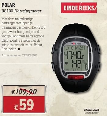 Promoties Polar rs100 hartslagmeter - Polar - Geldig van 10/10/2012 tot 28/10/2012 bij A.S.Adventure