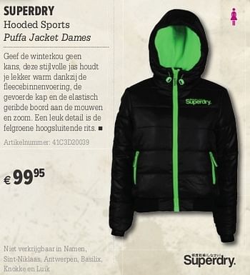 Promoties Superdry hooded sports puffa jacket dames - Superdry - Geldig van 10/10/2012 tot 28/10/2012 bij A.S.Adventure
