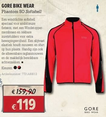 Promoties Gore bike wear phantom so softshell - Gore Bike Wear - Geldig van 10/10/2012 tot 28/10/2012 bij A.S.Adventure
