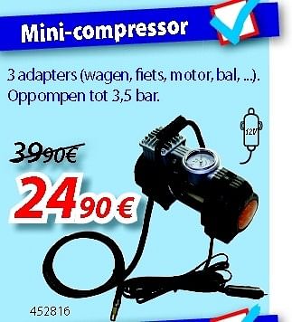 Promoties Mini-compressor - Huismerk - Auto 5  - Geldig van 10/10/2012 tot 07/11/2012 bij Auto 5