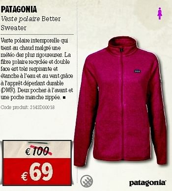 Promoties Patagonia veste polaire better sweater - Patagonia - Geldig van 10/10/2012 tot 28/10/2012 bij A.S.Adventure