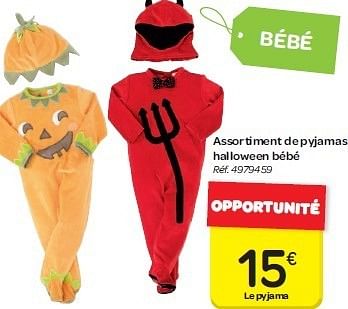 Produit Maison Carrefour Assortiment De Pyjamas Halloween Bebe En Promotion Chez Carrefour
