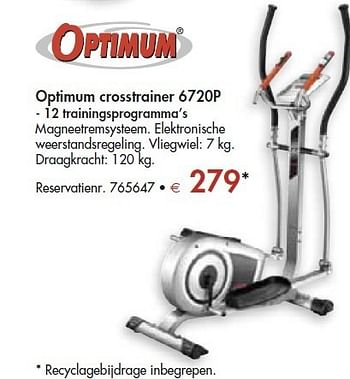 Andere plaatsen bladzijde auditie Optimum Optimum crosstrainer 6720p - Promotie bij Colruyt