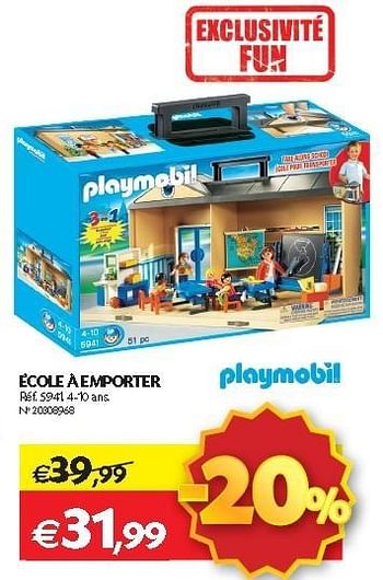 Promotions École à emporter - Playmobil - Valide de 11/10/2012 à 22/10/2012 chez Fun