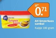 Promoties Ah smeerkaas sambal - Huismerk - Albert Heijn - Geldig van 15/10/2012 tot 21/10/2012 bij Albert Heijn