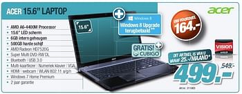 Promoties Acer 15.6 laptop - Acer - Geldig van 23/10/2012 tot 30/11/2012 bij Auva