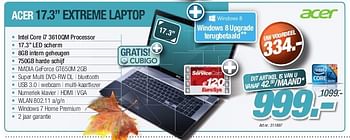 Promotions Acer 17.3 extreme laptop - Acer - Valide de 23/10/2012 à 30/11/2012 chez Auva
