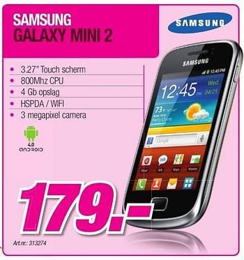 Promoties Samsung galaxy mini 2 - Samsung - Geldig van 23/10/2012 tot 30/11/2012 bij Auva