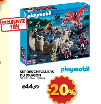 Promotions Set des chevaliers du dragon - Playmobil - Valide de 23/10/2012 à 12/11/2012 chez Fun