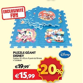 Promotions Puzzle géant disney - Disney - Valide de 23/10/2012 à 12/11/2012 chez Fun
