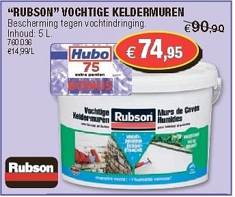 Promoties Rubson vochtige keldermuren - Rubson - Geldig van 24/10/2012 tot 04/11/2012 bij Hubo