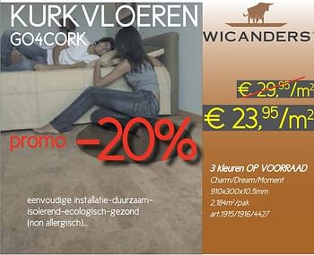 Promoties Kurkvloeren go4cork - Wicanders - Geldig van 24/10/2012 tot 31/12/2012 bij Woodtex