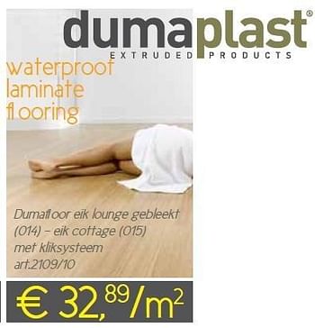 Promoties Waterproof laminate flooring - Dumaplast - Geldig van 24/10/2012 tot 31/12/2012 bij Woodtex